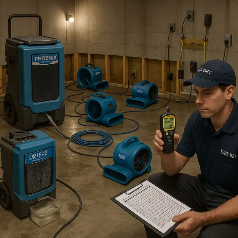 Structural Drying and Dehumidification process in Sierra Vista, AZ